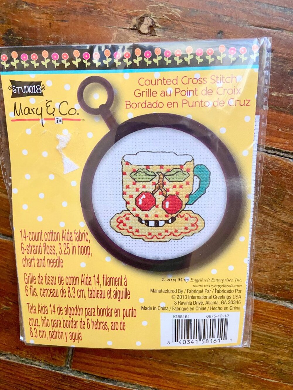 Mary Engelbreit Studio 18 Mary & Co Counted Cross Stitch Mini Kit w/Frame Teacup